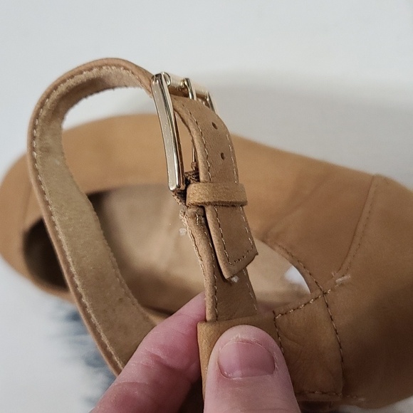 Naturalizer Talia Womens Espadrilles Shoes Caramel Leather Ankle Straps 8W GUC - Picture 9 of 15